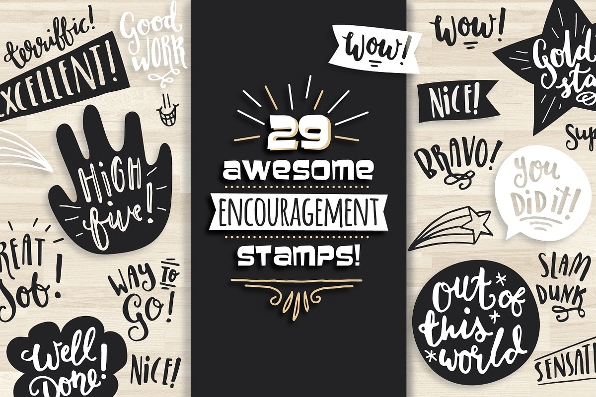 Awesome Encouragement Stamps!, an Object Graphic by The Pen and Brush (Photo 1 of 5)