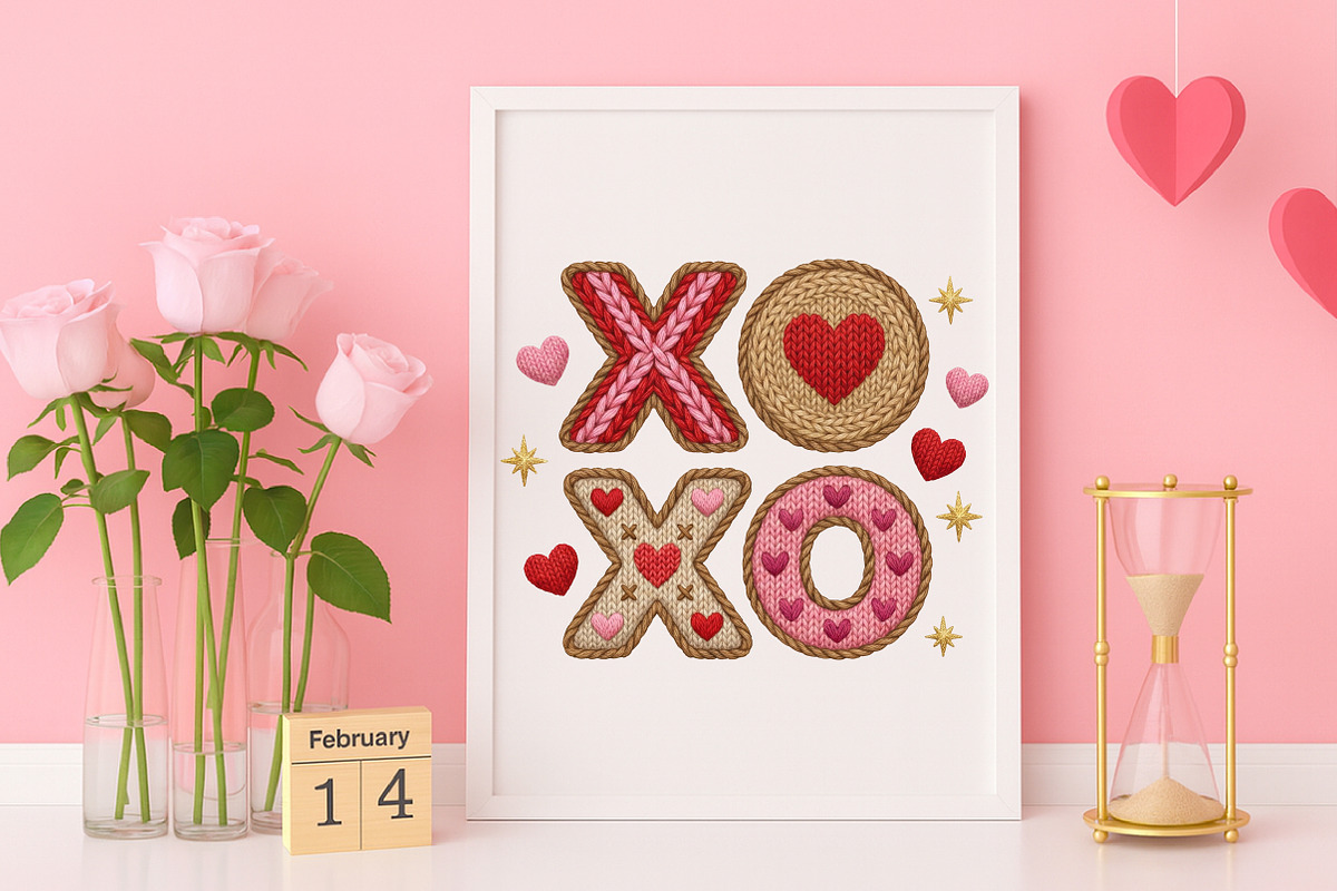 Xoxo Embroidery PNG, Valentine's Day, an Illustration by Canvas Craft (Photo 4 of 7)