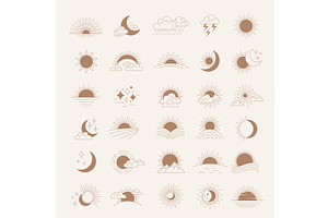 Sun rising. Labels or logo set with, a Graphic by Onyx