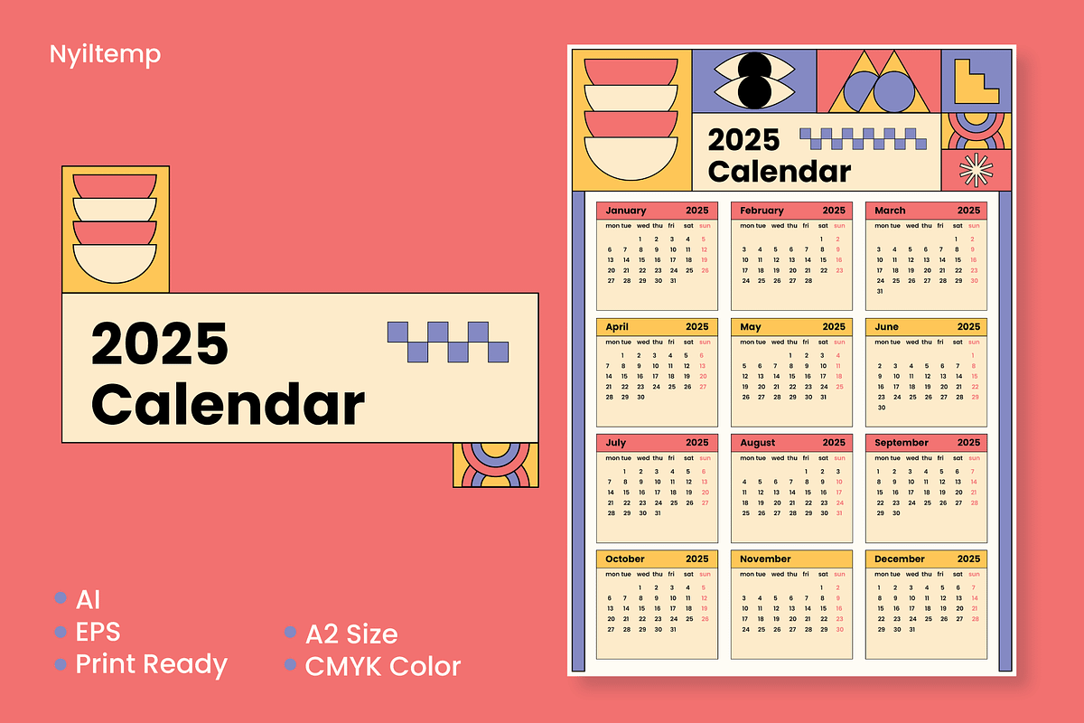 Calendar 2025, a Print Template by nyilstudio (Photo 1 of 3)