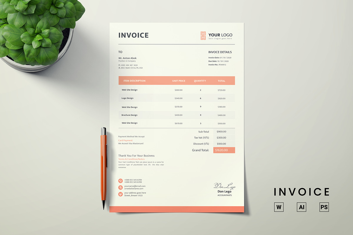Invoice Templates - Chicago, a Stationery Template by Aprndy85 (Photo 1 of 3)