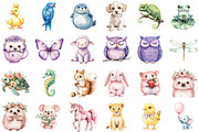 Whimsical Clipart Pastel Animals Set, an Illustration by Sublimation Artist (Thumbnail 2 of 6)
