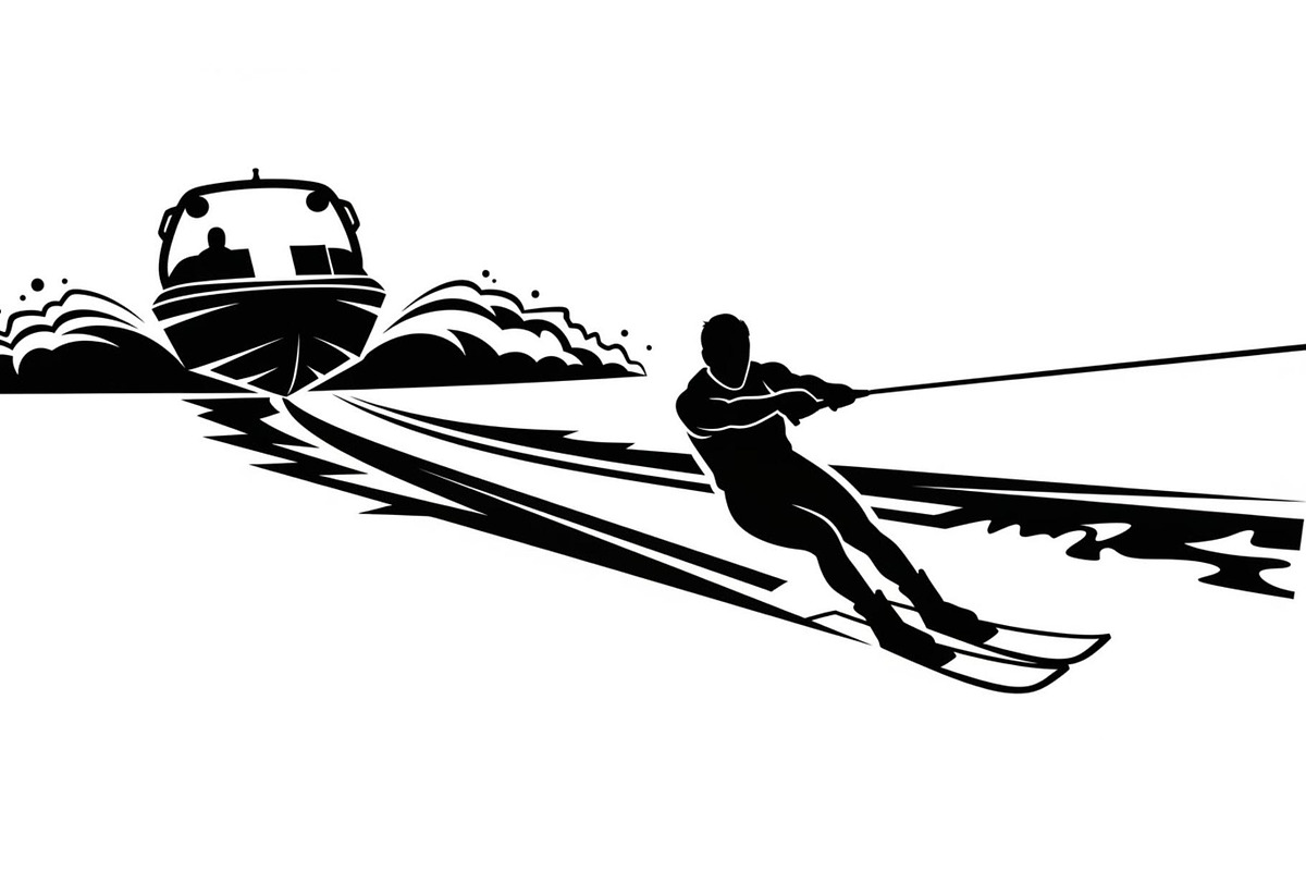 Water Ski Silhouette Vector Bundle, an Illustration by Designs_River (Photo 11 of 51)