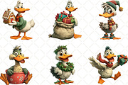 Quirky Christmas Duck Clipart, an Illustration by Black Bird Studio (Thumbnail 2 of 6)