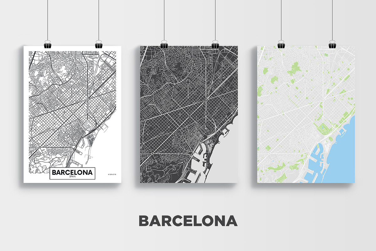 5 maps of Spanish cities, an Illustration by MaximGertsen (Photo 3 of 9)