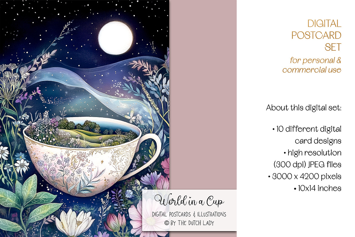 World In A Cup Illustrations, a Decorative Illustration by The Dutch Lady Designs (Photo 5 of 7)