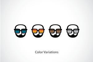 Cool Man Glasses Logo Template