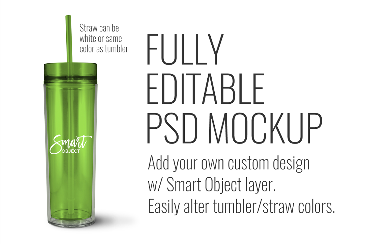 Skinny Acrylic Tumbler w/ glitter, a Product Mockup by SarahDesign (Photo 2 of 9)