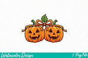 Halloween Pumpkin png, an Illustration by Watercolor design (Thumbnail 1 of 3)