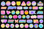 COLORFUL - POP STICKERS VECTOR SET, an Object Graphic by craftlove (Thumbnail 2 of 5)