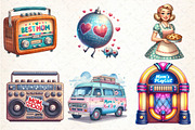 Retro Mothers Day Clipart, an Illustration by DreamCafeArt (Thumbnail 2 of 3)