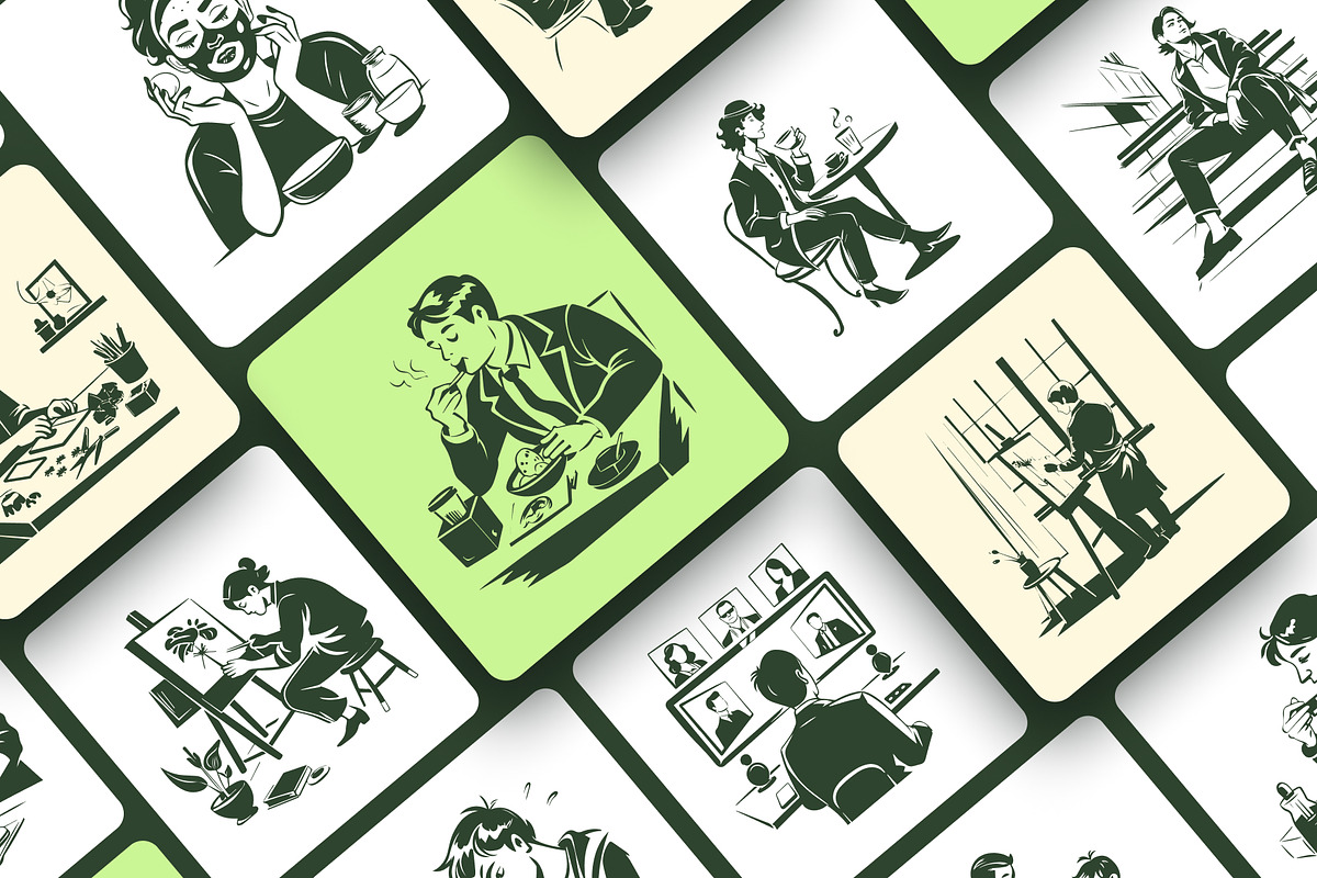 Hand Drawn Lifestyle Illustrations, a Person Illustration by Brickclay (Photo 5 of 9)