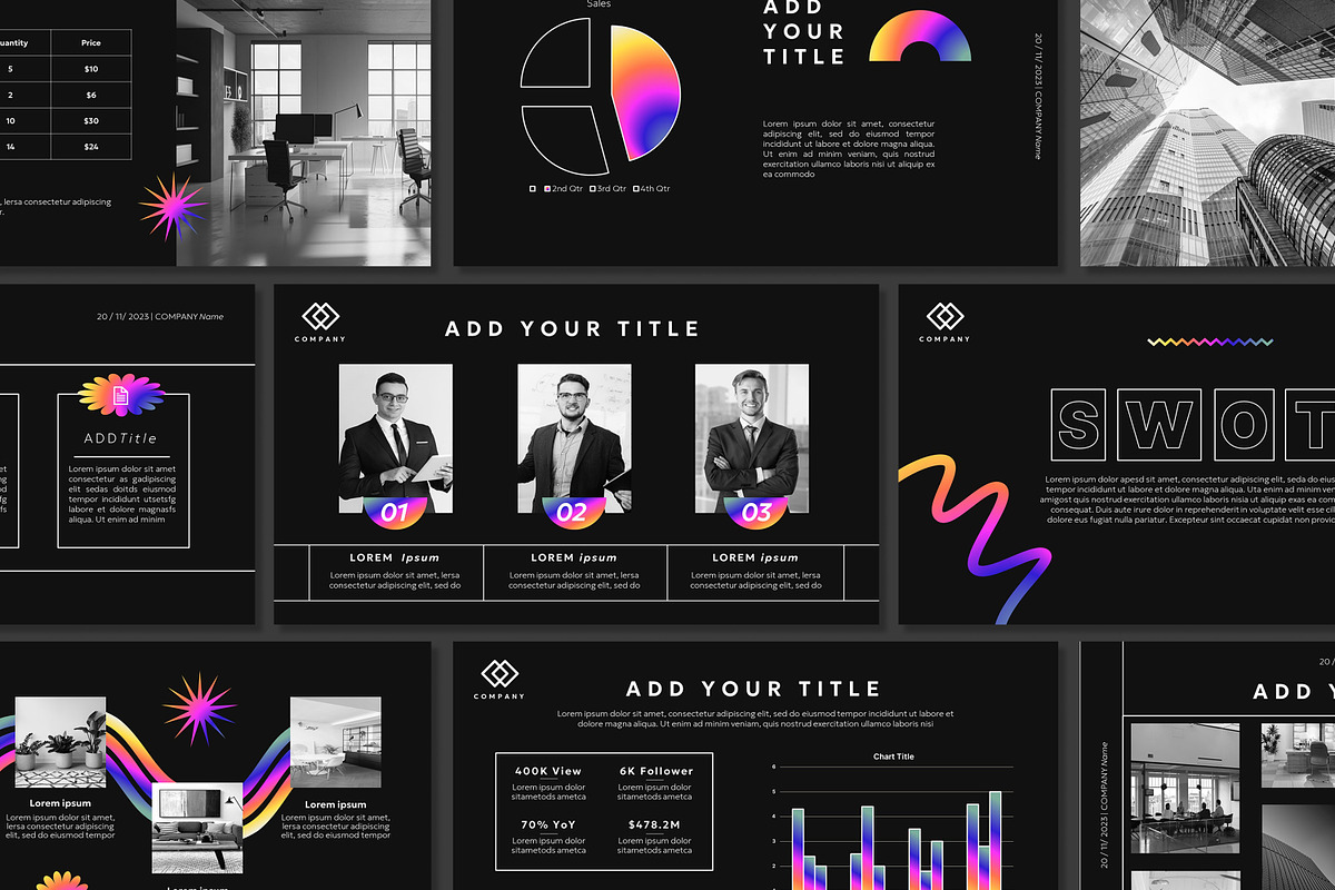 Black Gradient Powerpoint Template, a Presentation Template by SKY CREATION (Photo 3 of 6)