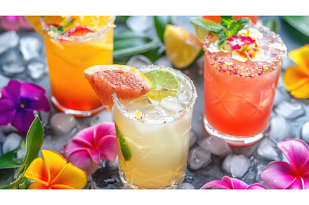 Tropical Cocktails with Fresh Fruit, a Food & Drink Photo by Lermont51