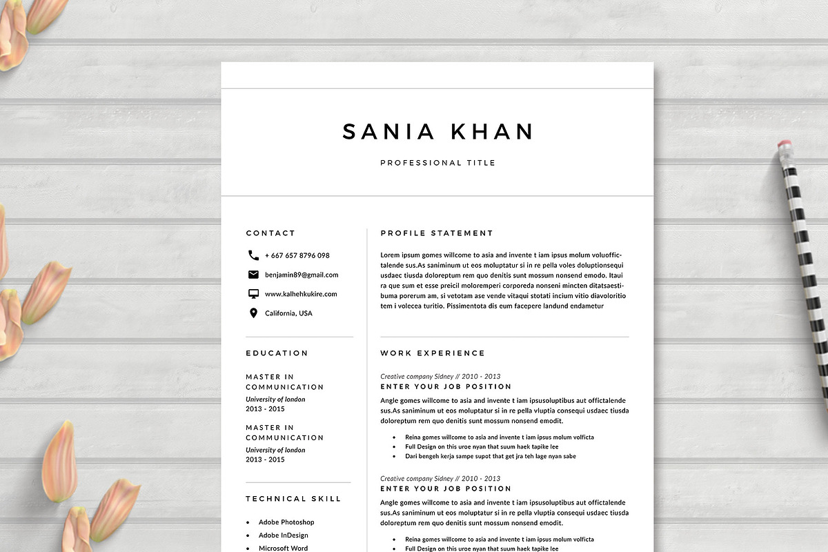 Resume Template/CV, a Resume Template by Symie Design (Photo 1 of 7)