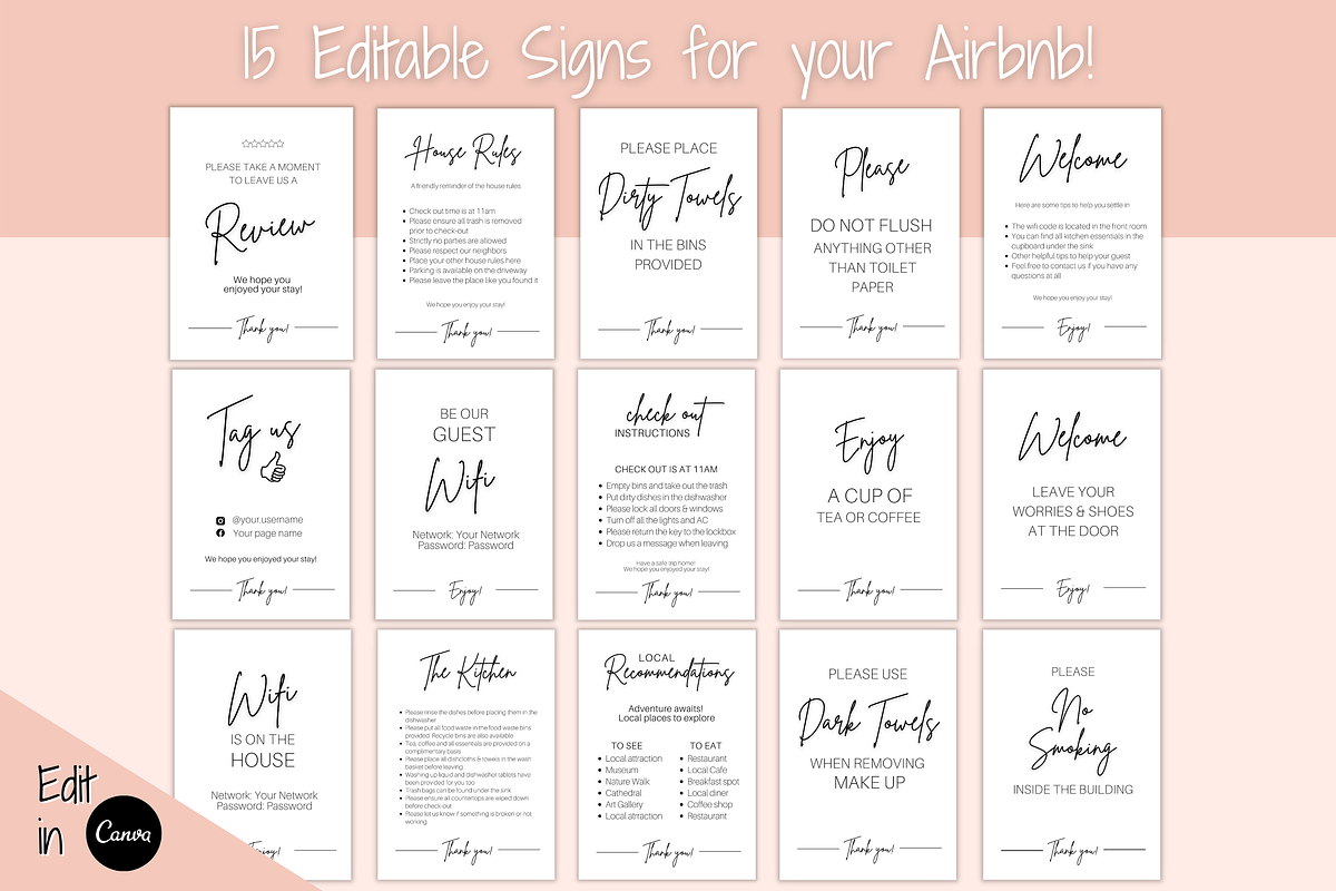 The Ultimate Airbnb Host BUNDLE!, a Poster Template by Templatables (Photo 9 of 10)