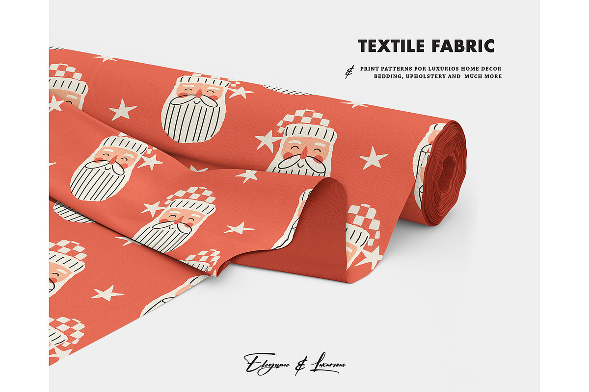 Merry Christmas - Santa Face pattern, a Pattern Graphic by Milatoo (Photo 3 of 5)