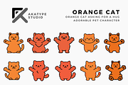 Cute Orange Cat Asking for a Hug, an Animal Illustration by Akatype Studio (Thumbnail 1 of 3)