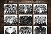 50 Mystical Galaxy Forest Silhouette, a Technology Illustration by Amazin_art (Thumbnail 1 of 26)