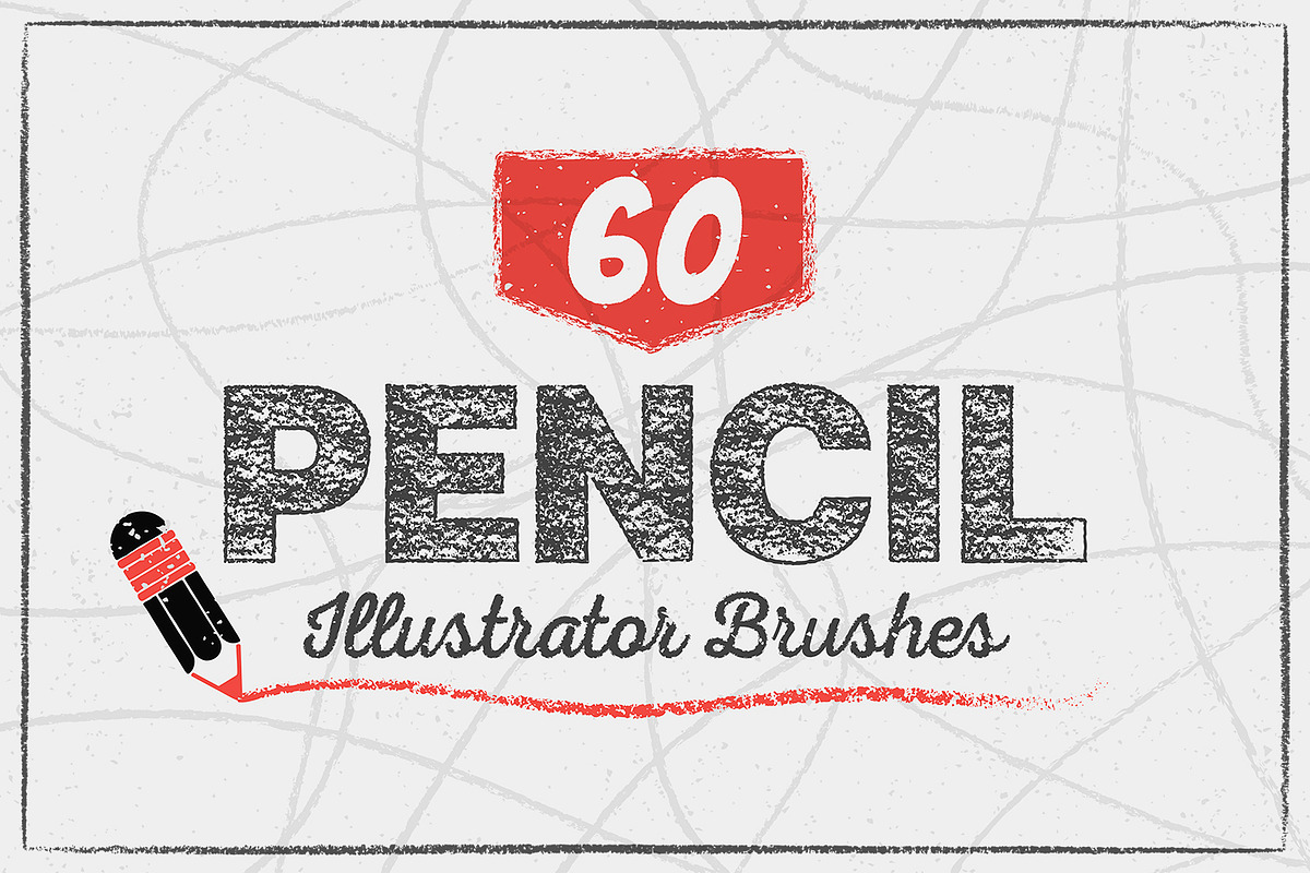 60 Pencil Brushes for Illustrator, a Brush Add-On by Brigantine Designs (Photo 1 of 6)