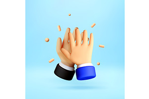 3D Two hands giving a high five., a Person Illustration by Abscent