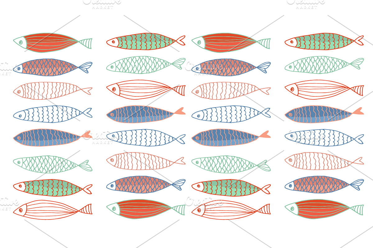 Fish day, fish pattern, a Pattern Graphic by ОльгаМороз (Photo 5 of 5)