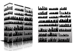 Skylines silhouettes, a Texture Illustration by TrueMitra Designs