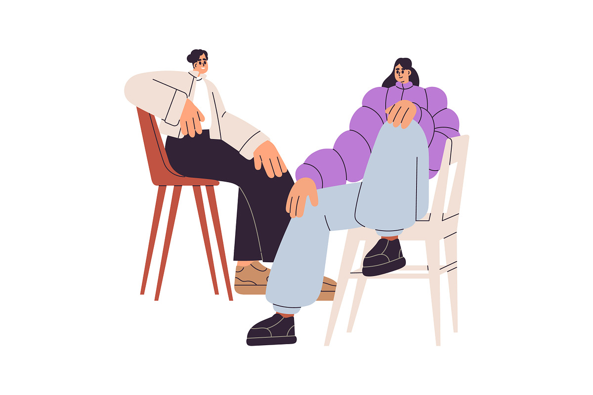 People sit on chairs and talk set, a Person Illustration by Good Studio (Photo 3 of 7)
