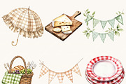 Watercolor Picnic Clipart Bundle, an Animal Illustration by SparkyDesignsUS (Thumbnail 7 of 9)