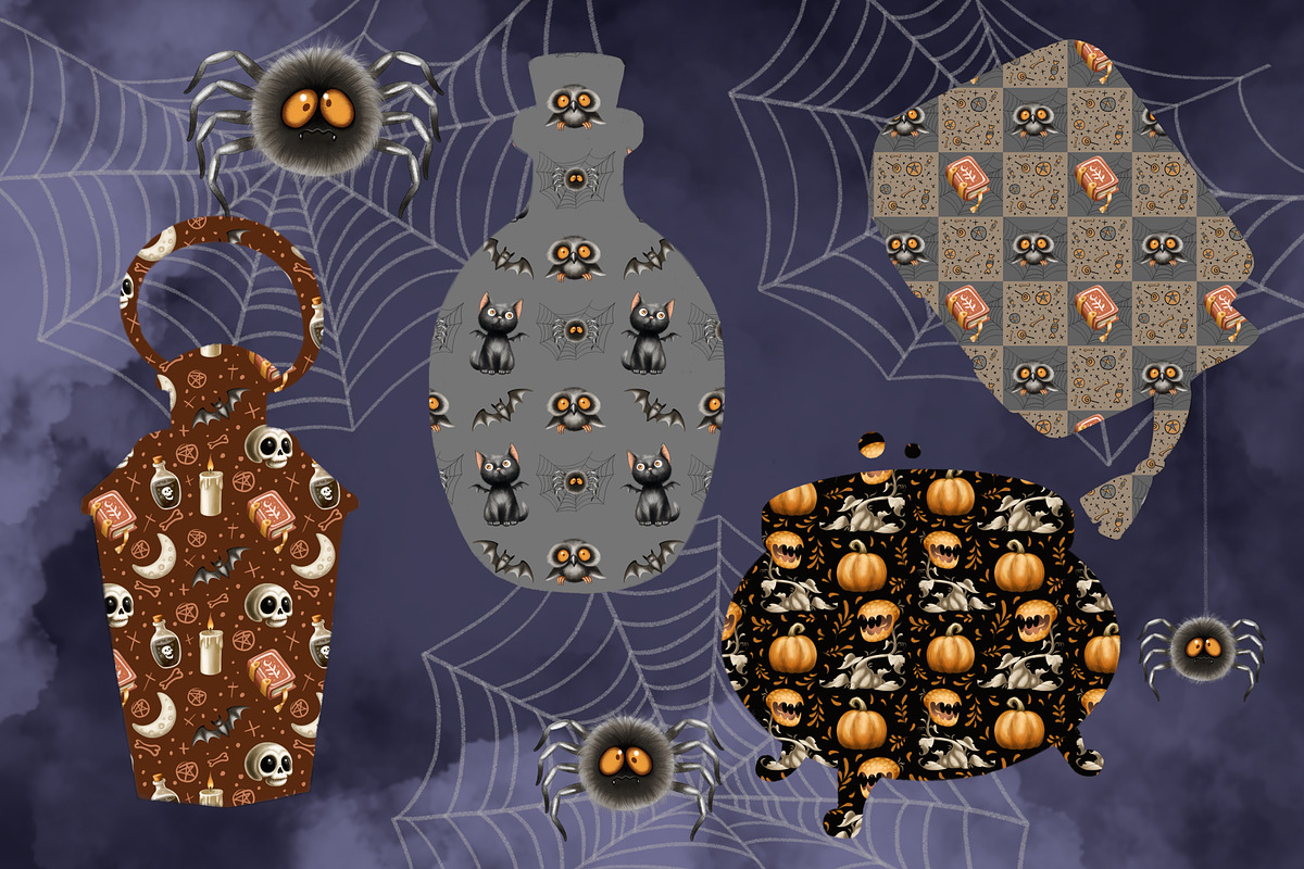 Magical Lemur Halloween Set, an Illustration by IrynaPanashii (Photo 9 of 10)