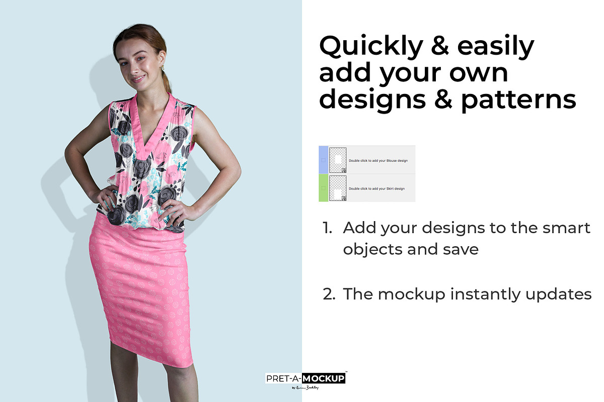Silk Blouse and Skirt Mockup, a Books & Magazine Mockup by Pret-a-Mockup (Photo 3 of 7)