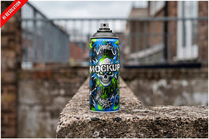 Spray Paint Can Mockup PSD, a Cups & Container Mockup by Bruno's Shop