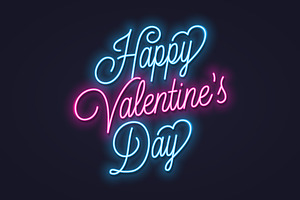 Valentines Day Neon Sign.