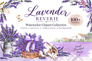 Watercolor Lavender Clipart Provence, a Decorative Illustration by Where summer is (Thumbnail 1 of 13)