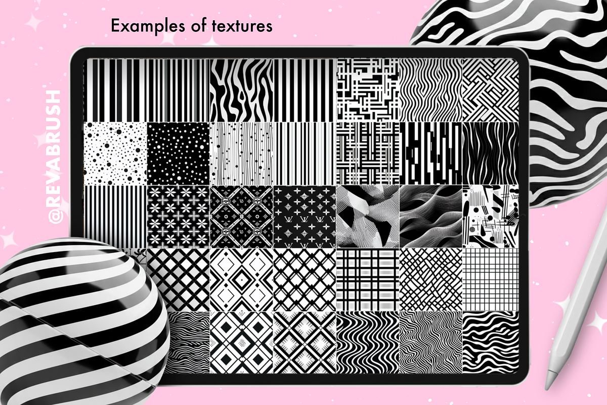 Procreate Abstract Textures brushes, a Brush Add-On by Revabrush (Photo 2 of 9)