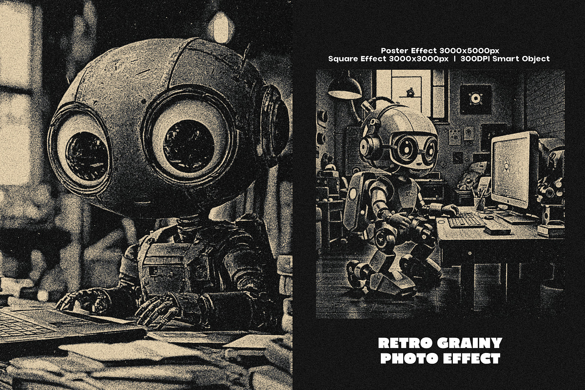 Retro Grainy Square, Poster Effect, a Layer Style Add-On by dokudokunomi (Photo 1 of 4)