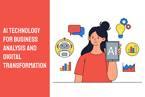 AI Technology for Business Analysis, a Technology Illustration by Partikusi Design