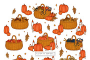 Autumn - seamless pattern & clipart, a Seasonal Illustration by Liiafis (Thumbnail 3 of 13)