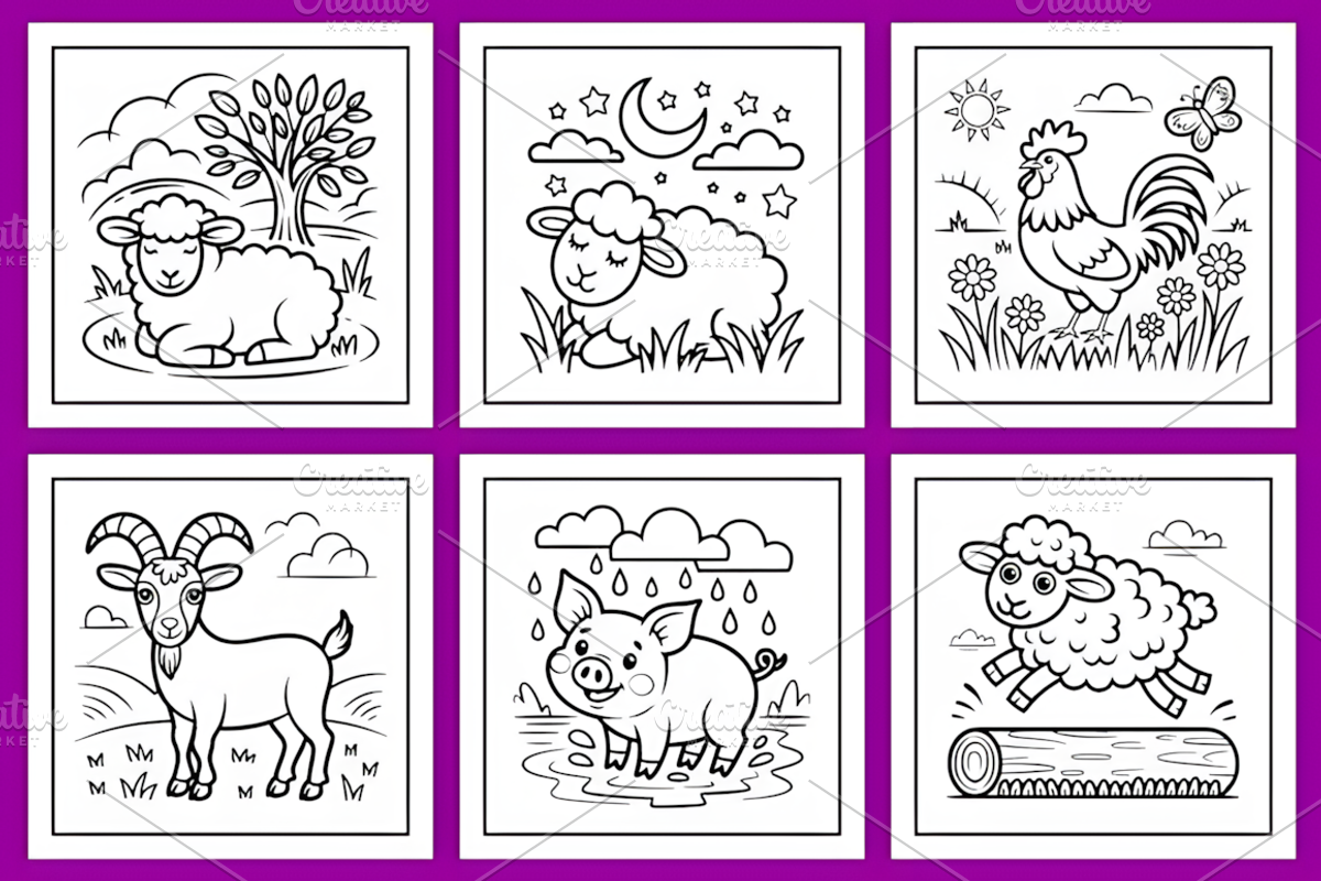 Funny Farm Animals Coloring Book, an Animal Illustration by Coco Bloom (Photo 3 of 3)