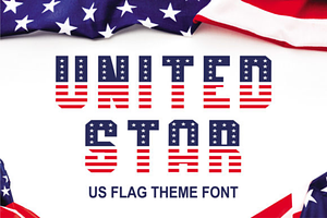 United Star Font  A 4th Of July Font