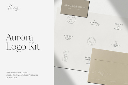 Aurora Minimal Logo Kit Ai,Eps,Psd, a Branding & Logo Template by Feel This