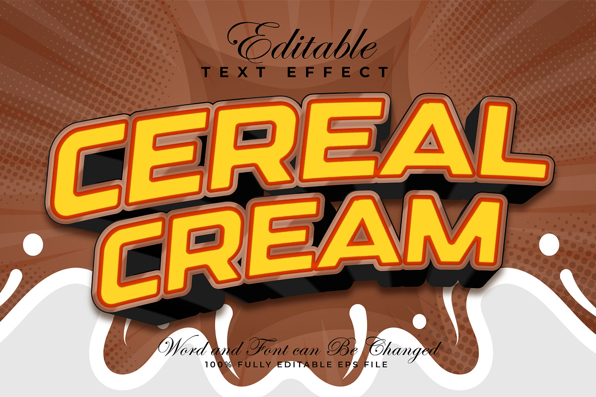 Cereal Cream 3D Text Effect | EPS, a Layer Style Add-On by padilah_a