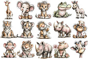 Whimsical Safari Animal Clipart, an Illustration by OK Design (Thumbnail 3 of 6)