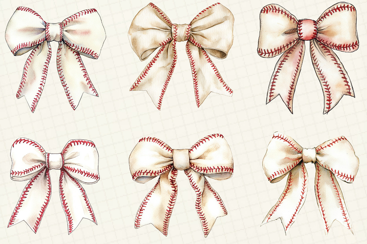 Baseball Coquette Bow Clipart, an Illustration by OK Design (Photo 4 of 5)