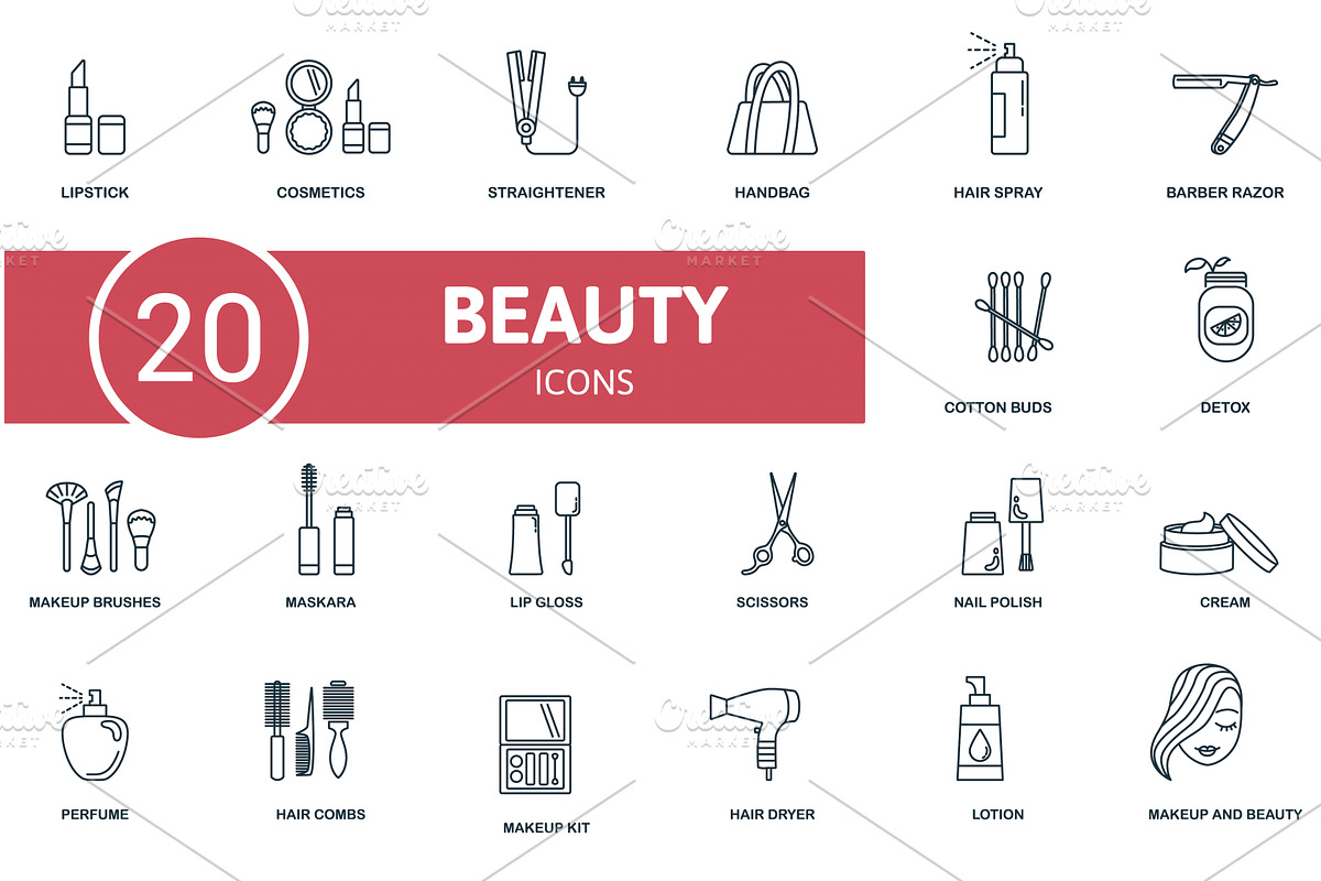 Makeup And Beauty icon set. Contains, an Object Illustration by Aimagenarium@gmail.com