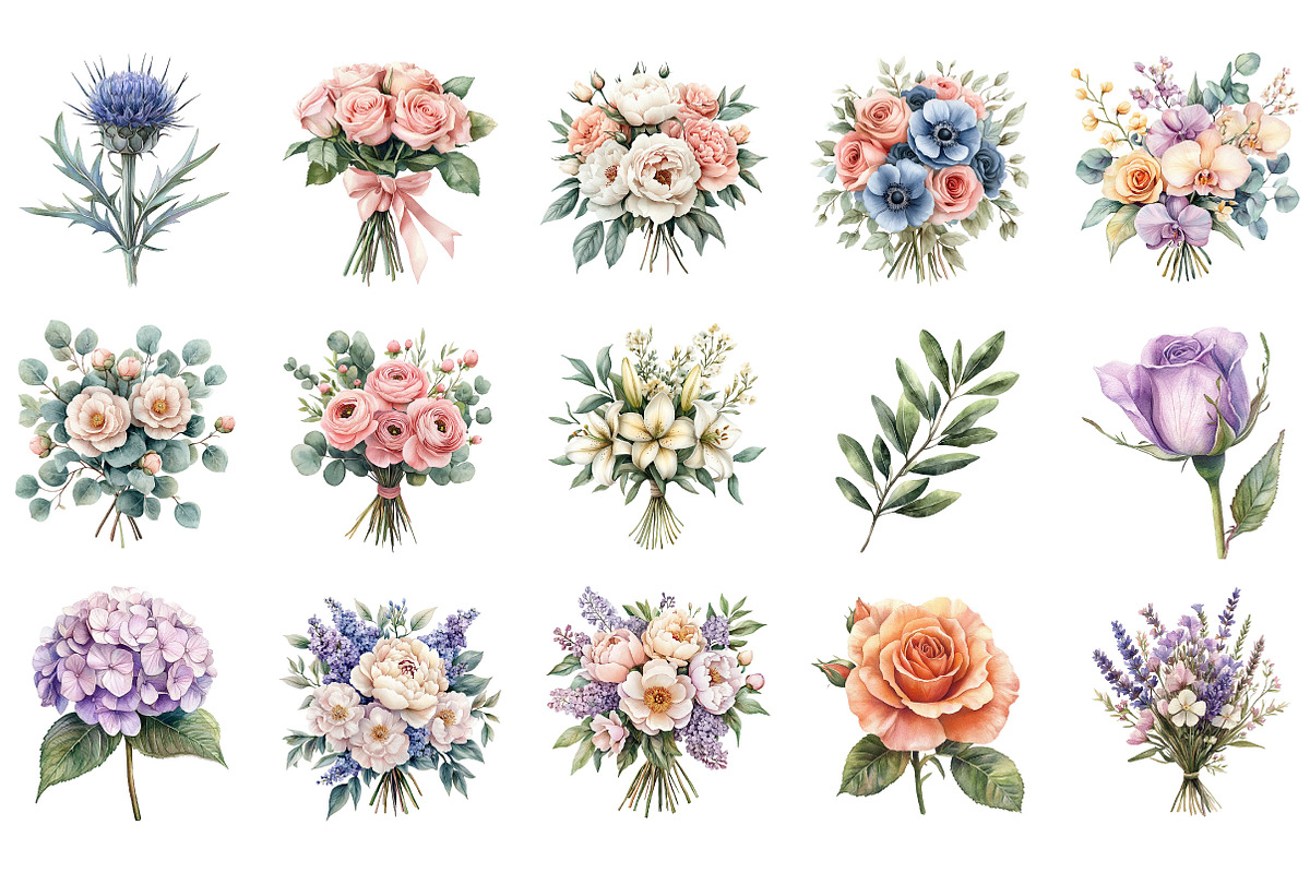 Wedding Flowers Clipart, an Illustration by Designking (Photo 2 of 5)