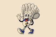 shuttlecock mascot with racket, an Object Graphic by Judsart (Thumbnail 1 of 3)