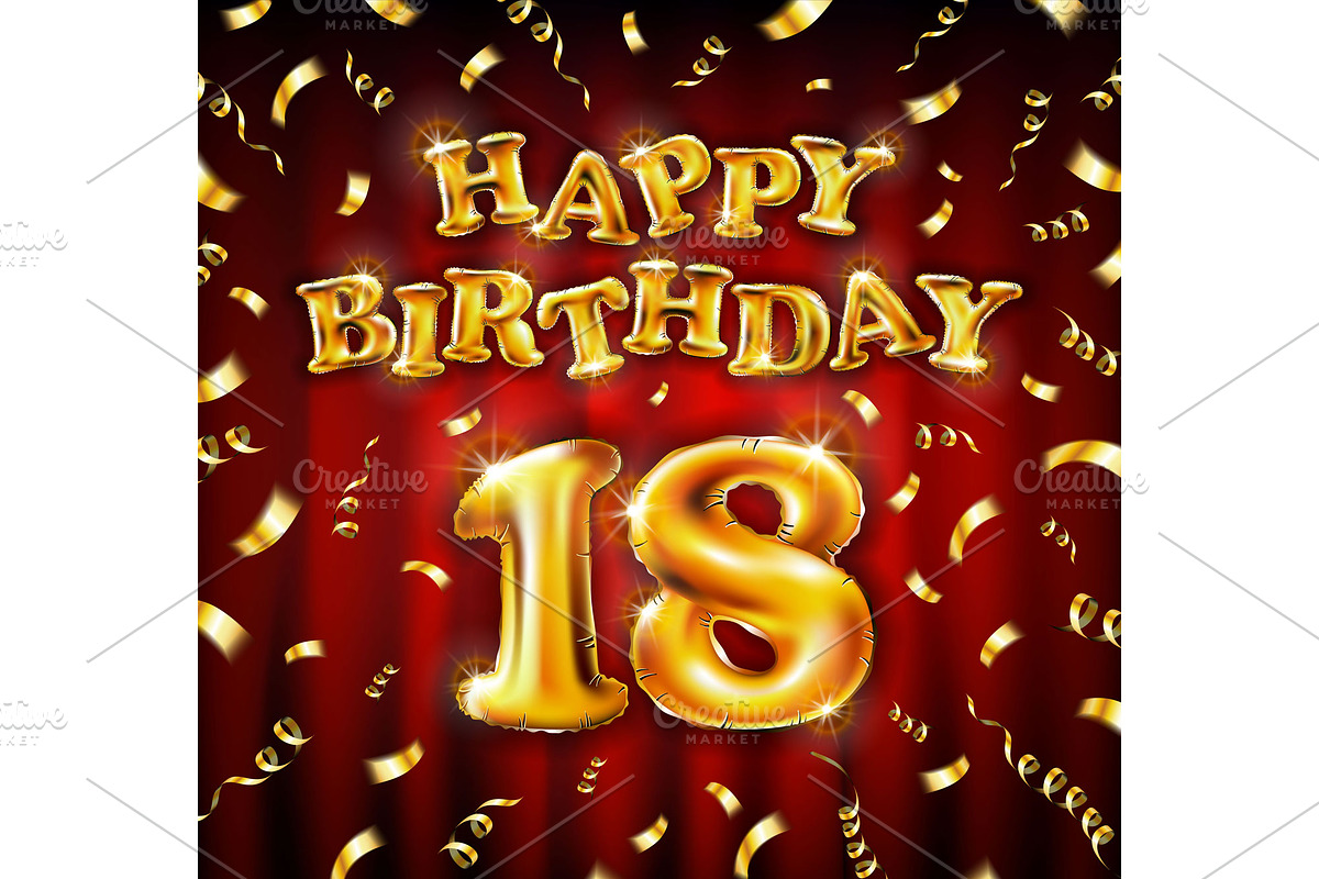 Happy Birthday 18 gold eighteen art, an Object Graphic by Rommeo79 (Photo 2 of 5)