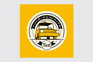 Typographic Retro Grunge Taxi Poster