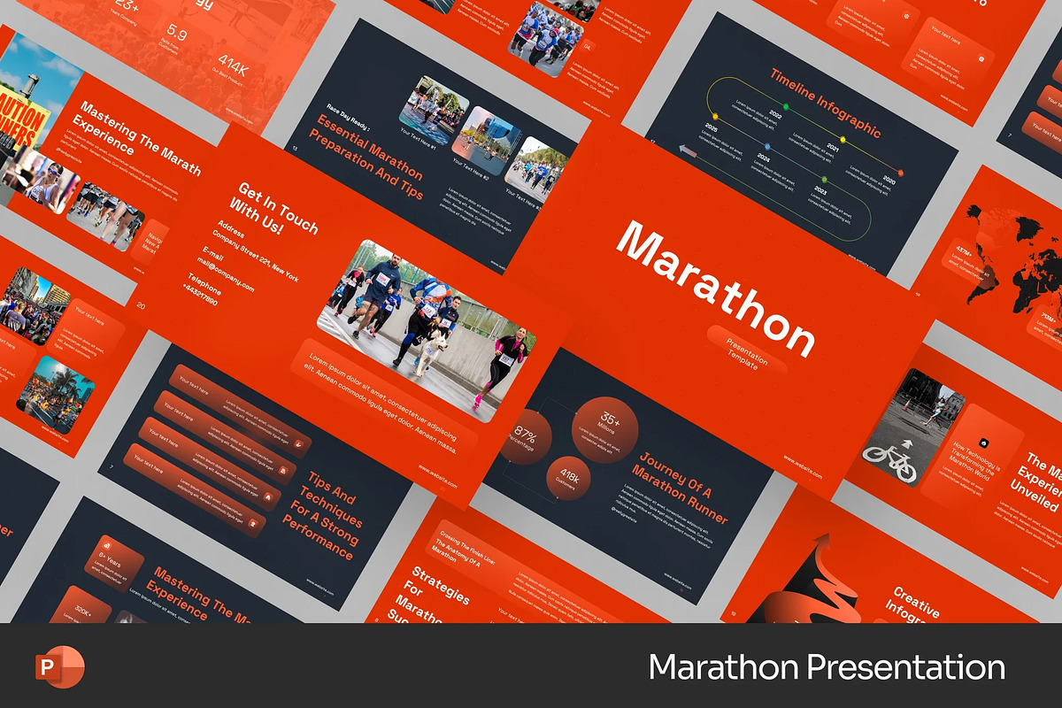 Marathon Sports Powerpoint, a Presentation Template by Fit-tee (Photo 1 of 2)